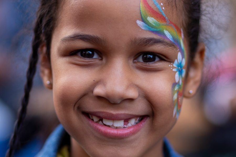 Child with face paint